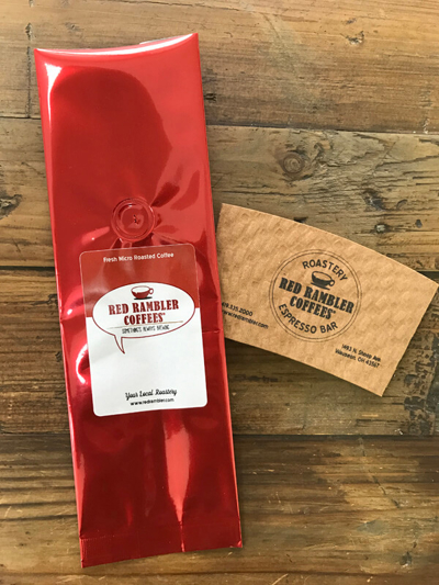 Coffee bag and sleeve signage Photo
