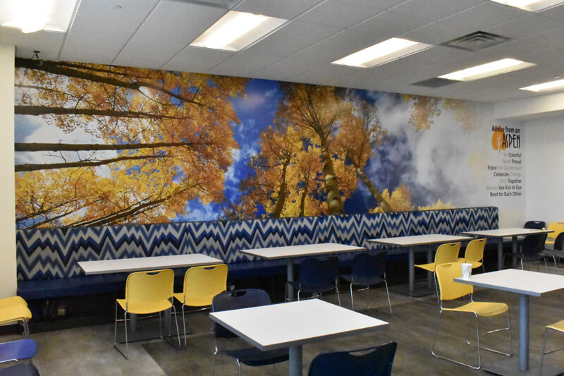 printed wall decal of trees